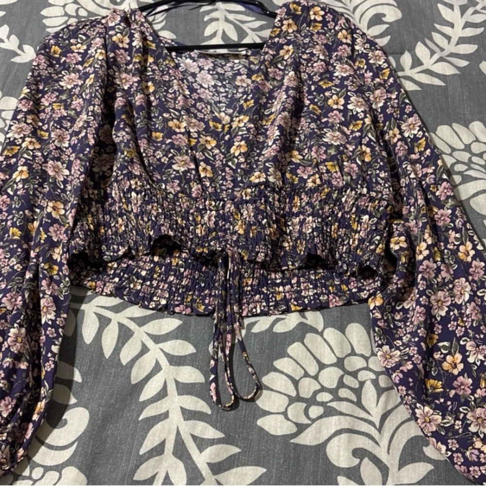 Elodie Purple Floral Blouse